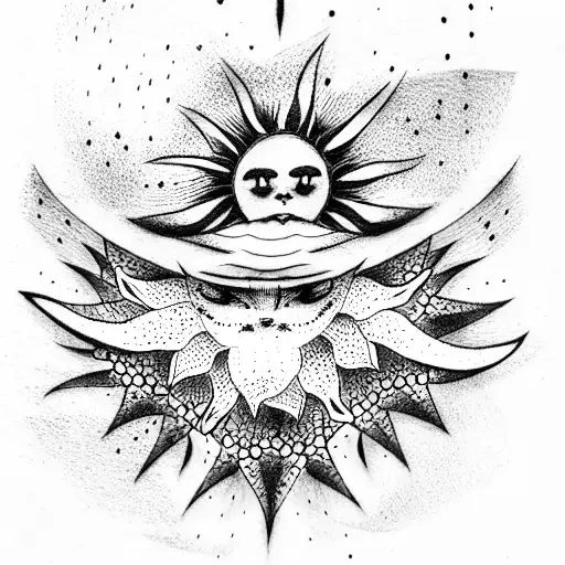 sun tattoo design idea