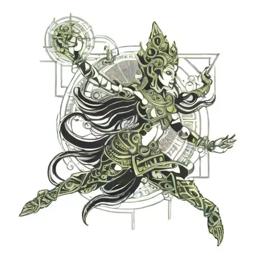 dancing apsara dance in khmer tattoo design idea