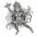 dancing apsara dance in khmer tattoo design idea