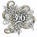 numbers 369 intertwined tattoo design idea