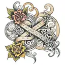 numbers 369 intertwined tattoo design idea