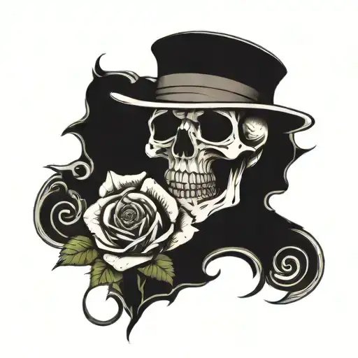 tato roses an angel of death gangster stlye tattoo design idea
