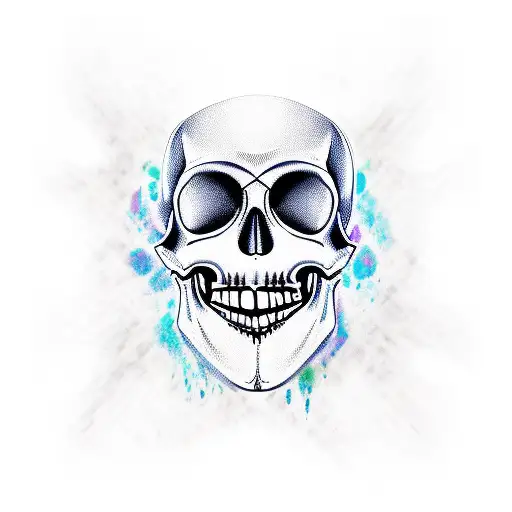 Pirat skull with crypto tattoo design idea