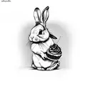Bunny with cupcake tattoo design idea