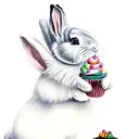 Bunny with cupcake tattoo design idea