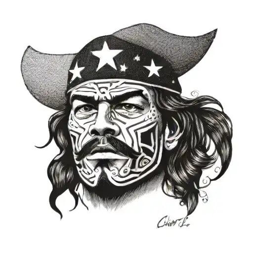Che guevara lucha libre mask tattoo design idea