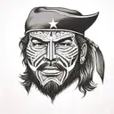 Che guevara lucha libre mask tattoo design idea