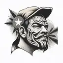 Che guevara lucha libre mask tattoo design idea