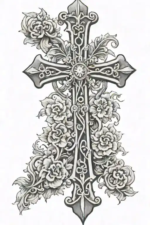 Cross of Lorraine with graoully tattoo design idea