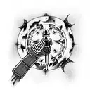 Dark Tower with revolvers tattoo design idea