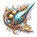 comet 3d tattoo design idea