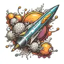 comet 3d tattoo design idea