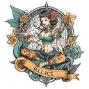 a balance tattoo related to character tattoo design idea