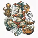 a balance tattoo related to character tattoo design idea