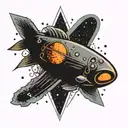 A comet I saw while lying down tattoo design idea