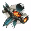 A comet I saw while lying down tattoo design idea