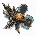 A comet I saw while lying down tattoo design idea