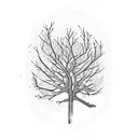 A guitar made out of tree branches with leaves tattoo design idea