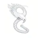 a crow and snake wrapped  tattoo design idea