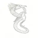 a crow and snake wrapped  tattoo design idea