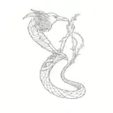 a crow and snake wrapped  tattoo design idea