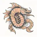 shrimp in a Tesla model 3 tattoo design idea