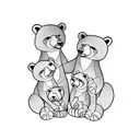 momma bear with cubs tattoo design idea