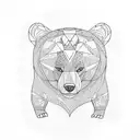 momma bear with cubs tattoo design idea