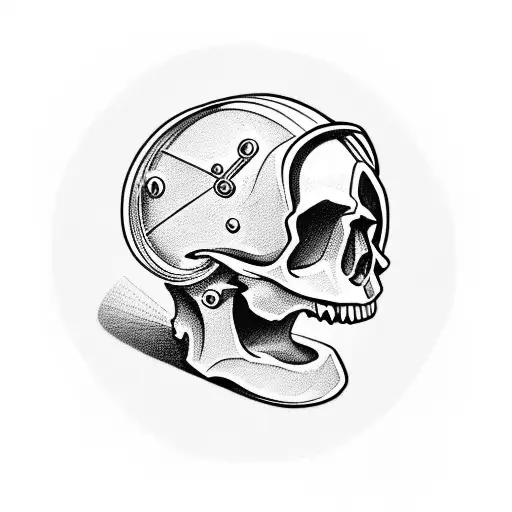 Skull Wearing A Helmet Tattoo. Skull . Vector Illustration. Royalty Free  SVG, Cliparts, Vectors, and Stock Illustration. Image 143131477.