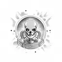 skeleton in space suit tattoo design idea