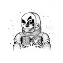 skeleton in space suit tattoo design idea