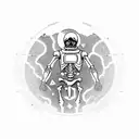 skeleton in space suit tattoo design idea