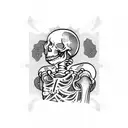 skeleton in space suit tattoo design idea