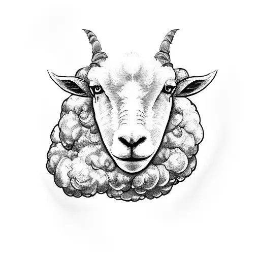 Mont Blanc with sheep tattoo design idea
