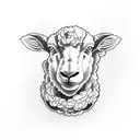 Mont Blanc with sheep tattoo design idea