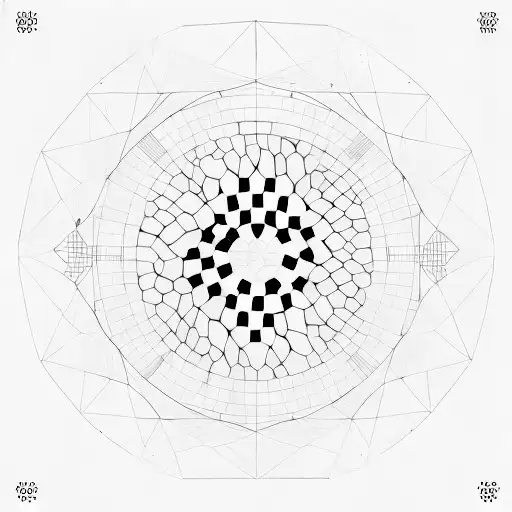 A dystopian novel cover featuring a minimalist design of a panopticon tattoo design idea