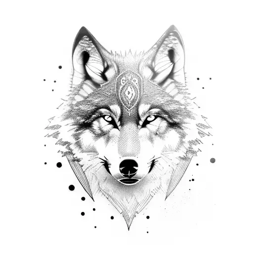 Dot-work style running wolf tattoo on the thigh | Wolf tattoos for women, Wolf  tattoo, Small wolf tattoo