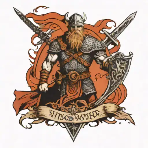viking warrior he who fights by the sword will die by the sword  tattoo design idea