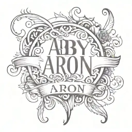 A tattoo design incorporating the names Abby and Aaron in a stylish and artistic way tattoo design idea