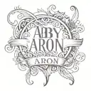A tattoo design incorporating the names Abby and Aaron in a stylish and artistic way tattoo design idea