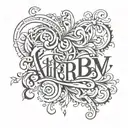 A tattoo design incorporating the names Abby and Aaron in a stylish and artistic way tattoo design idea