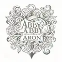A tattoo design incorporating the names Abby and Aaron in a stylish and artistic way tattoo design idea
