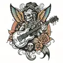 rock n roll tattoo design idea