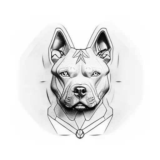 pitbull blue nose  tattoo design idea