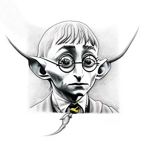 harry potter, dobby castillo tattoo design idea