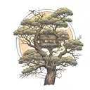 Appalachia tree intertwined pilot scuba diving father sons tattoo design idea