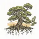Appalachia tree intertwined pilot scuba diving father sons tattoo design idea