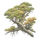 Appalachia tree intertwined pilot scuba diving father sons tattoo design idea