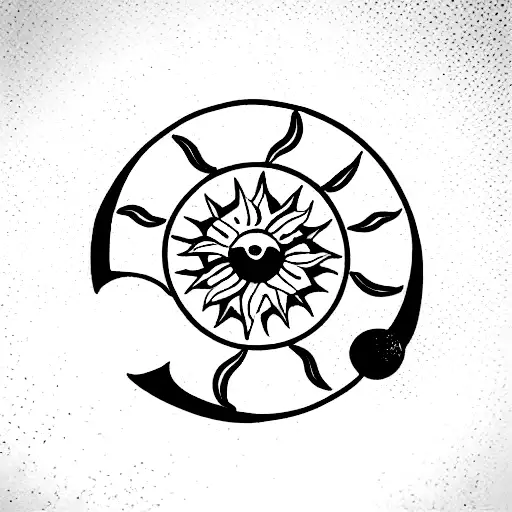 Tarot cards Sun and Moon tattoo design idea