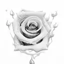 icaro with a poem, a rose, the sun and the sea that melt the ice tattoo design idea
